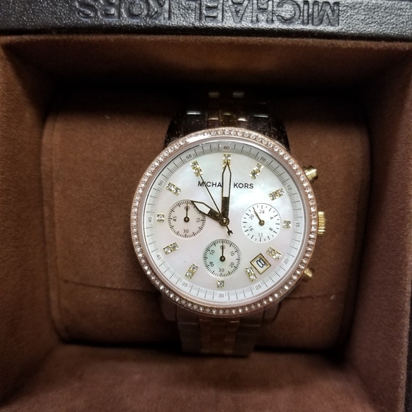 Michael Kors Ritz Ladies Watch Tri-Gold/3-Tone